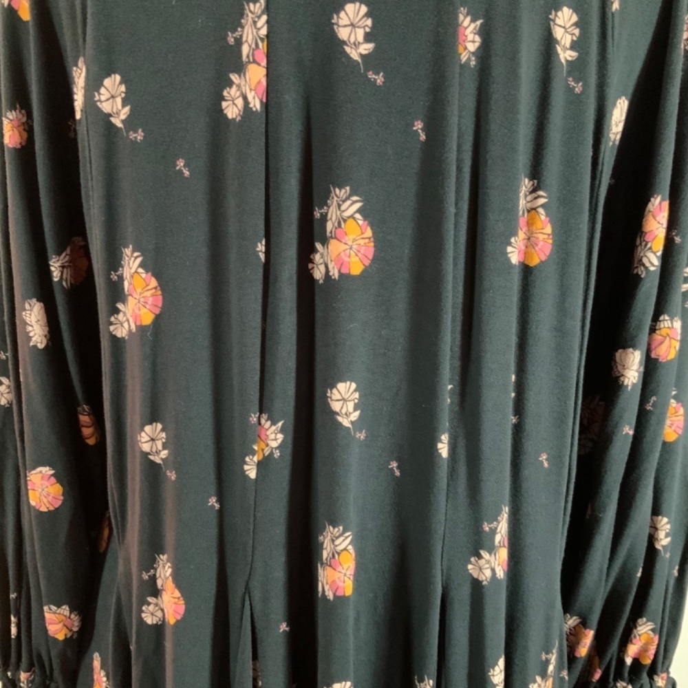 Free People Winter Sun Printed Floral Boho Black Tunic Dress Size Small - Picture 8 of 11